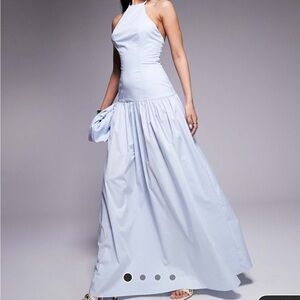 ASOS Blue Pleated A-Line Maxi Dress Resort Wear